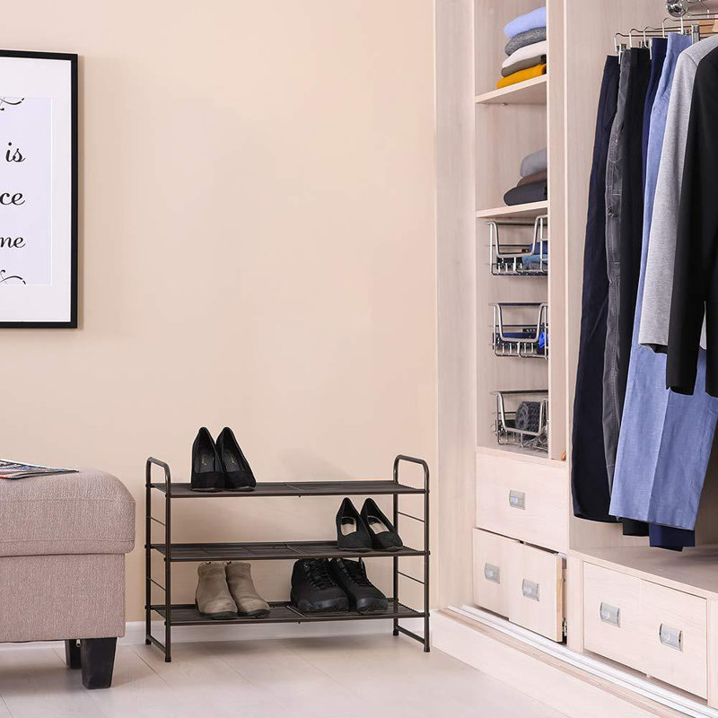 12 Pair Stackable Shoe Rack