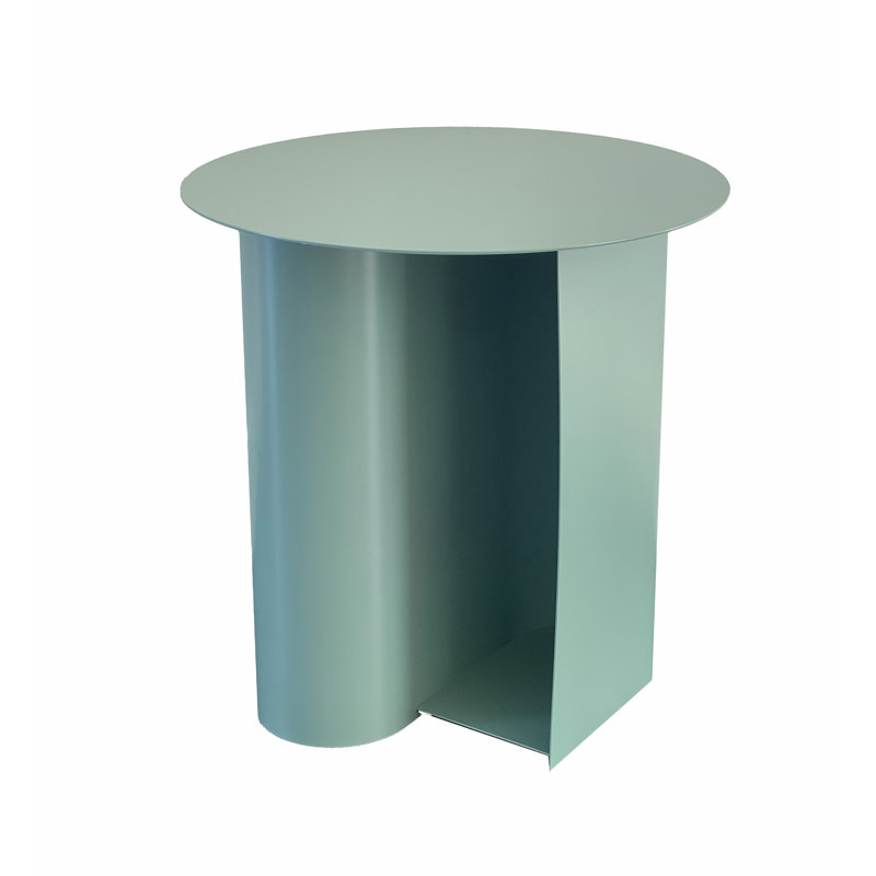 Pangea Home Lucillie Que Metal Pedestal End Table with Storage - Round Modern Side Table – Magazine Table - Green Metal Accent Table - Kitche, Bedroom, Bathroom, Living and Office