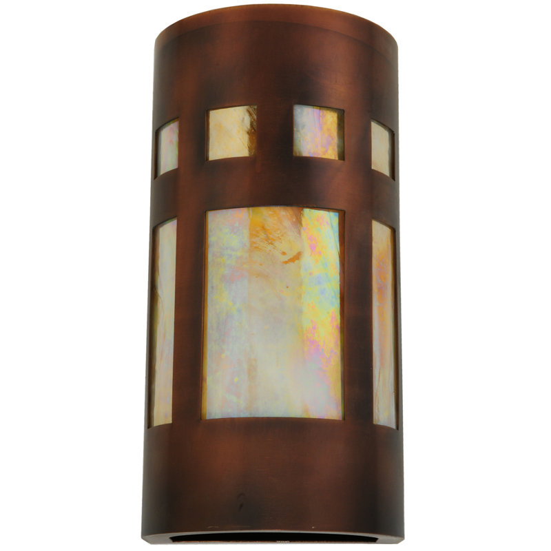 Luminaire en verre pour cloison d'extérieur, Brun