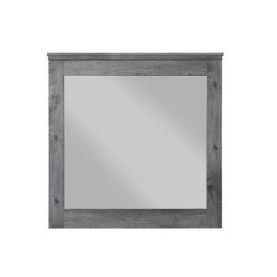 Vidalia Transitional Square Mirror In Rustic Gray Oak -  Loon Peak®, 804303EC55C04C65996615B2D0F29343
