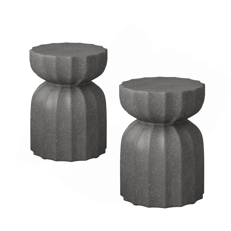 13" Modern Outdoor And Indoor Waterproof Coffee Table And Side Table Set, Durable Mgo Cement Design, Suitable For Patio, Garden, Backyard And Living Room, 2PC