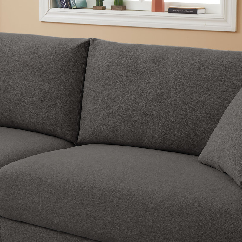Debrah 84'' Upholstered Sofa, Gray 100% Polyester
