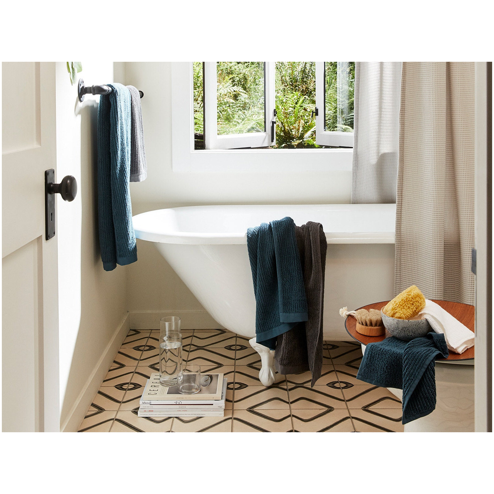 Temescal Organic Ribbed 6pc Towel Set, Shadow