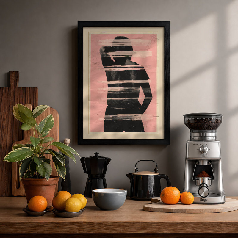 Fragmented Figure Minimalist - Print, Black, A4 - 29.7 x 21.0 cm