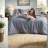 Premium 7-piece Grey Bedding Set, Polyester Comforter With Modern Woven Stripes For Home Or Dorm