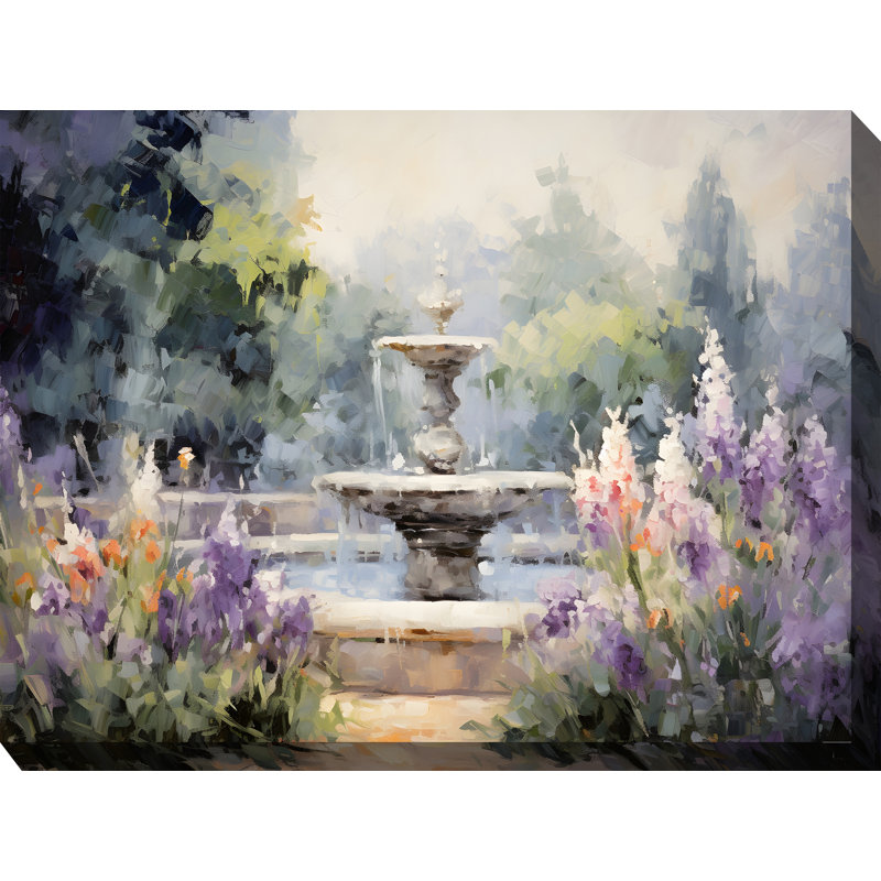Art floral sur toile avec fontaine florale
