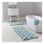 Tapis pour salle de bain réversible touffeté à poils longs, microfibre turquoise, 60 po x 24 po