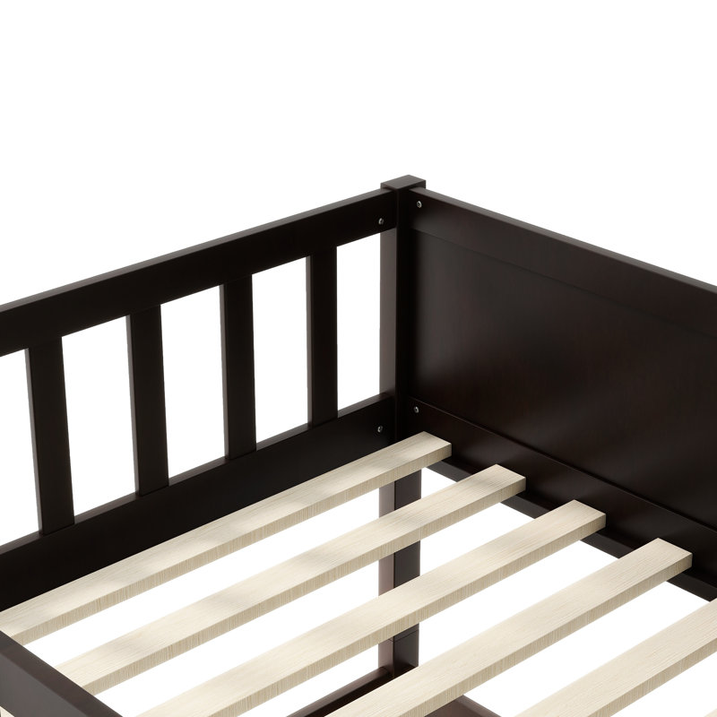 Lit simple superposé en bois d'hévéa simple, détachable, échelles et garde-corps pour chambre à coucher au-dessus d'un lit simple en bois