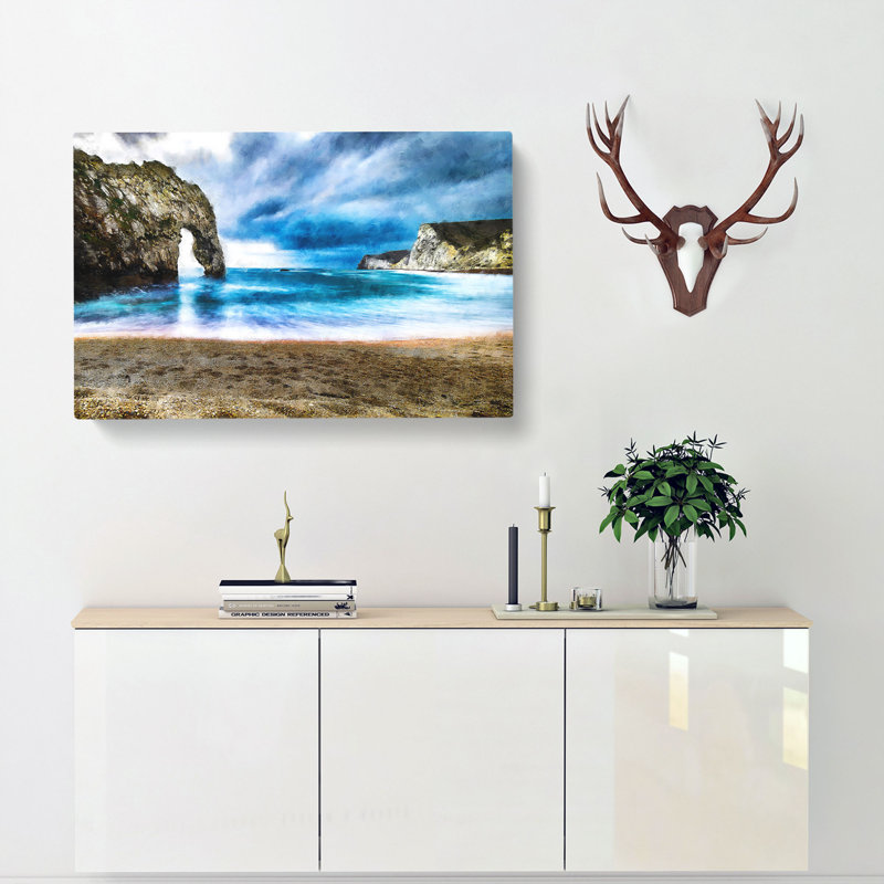 Durdle Door Cliffs In Wareham - Wrapped Canvas Painting, 40cm H x 60cm W x 3cm D
