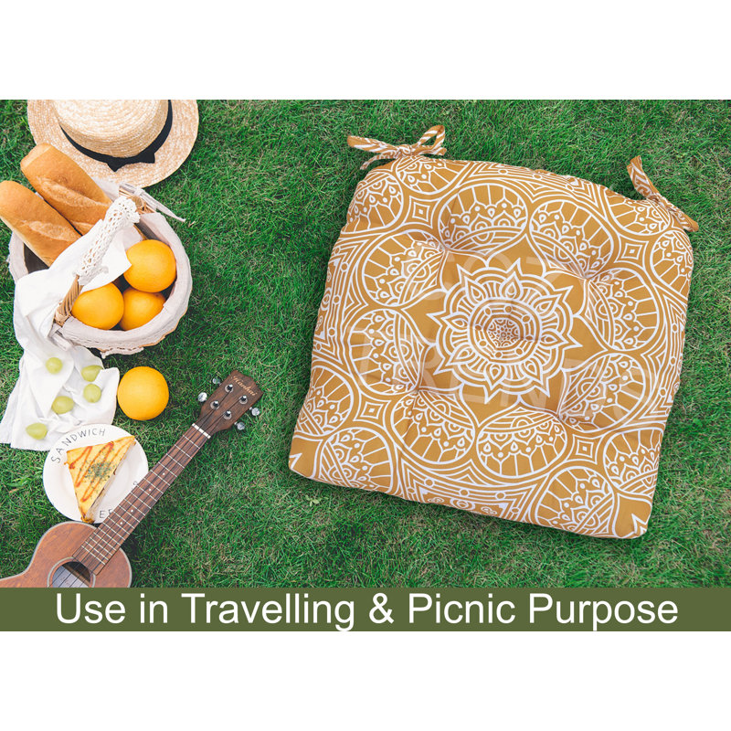 Outdoor 4'' Adirondack Chair Chair Pad, Mustard