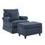 Ensemble de 2 chaises pivotantes à accoudoirs roulés avec repose-pieds Mercury-132883803