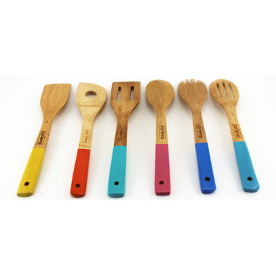 CooknCo Wood Round Kitchen Utensil Set