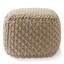 Pouf carré Casafield, repose-pieds rembourré en tricot de coton - naturel-1321536178-1328660994