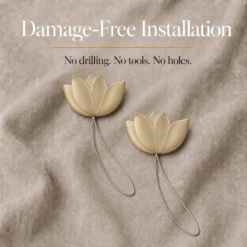 Tulip Resin Curtain Tieback, Gold