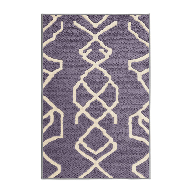 Tapis mauve lavable à la machine, Rectangle 7 pi x 9 pi