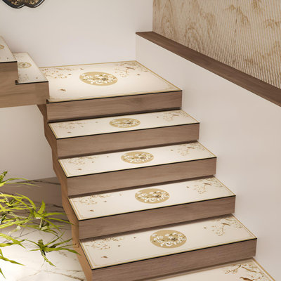 Tapis d'escalier antidérapant de style chinois moderne