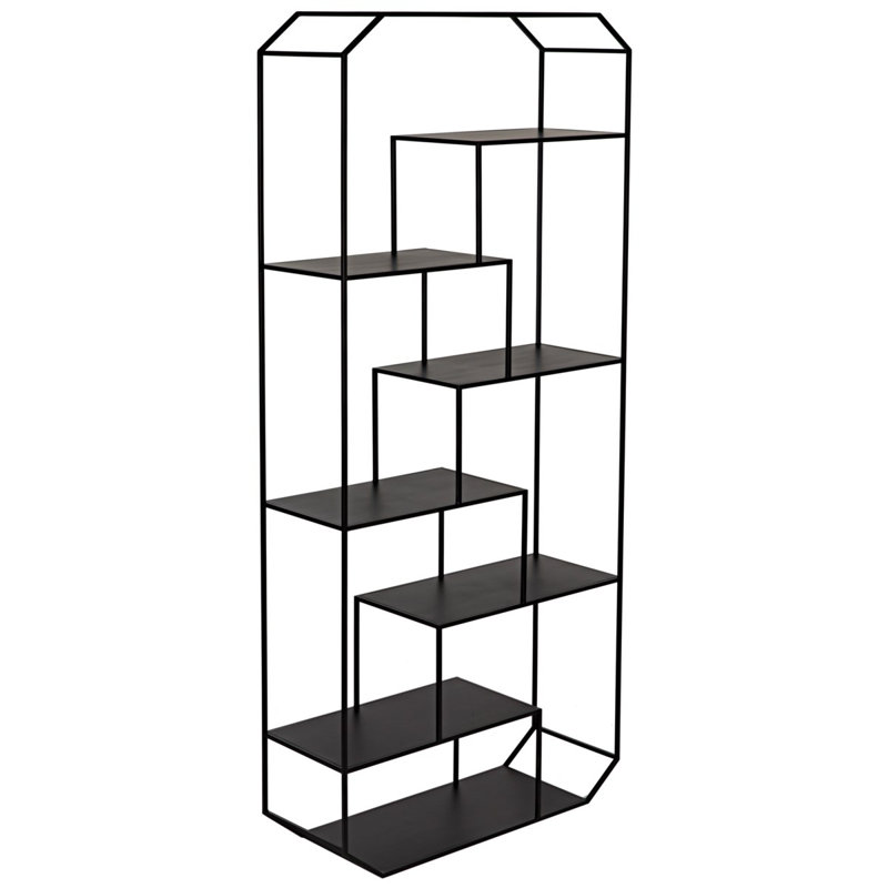 Marquise Black Geometric Metal Bookcase