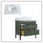 36'' Freestanding Single Sink Bathroom Vanity with 1.4'' Thick Engineered Stone Top and Solid Wood Frame, Sage Green