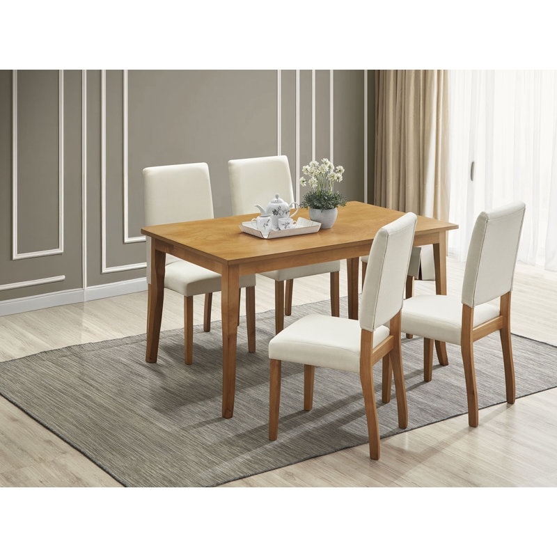 Rectangle Solid Wood Top Dining Set (Seats 4-6)