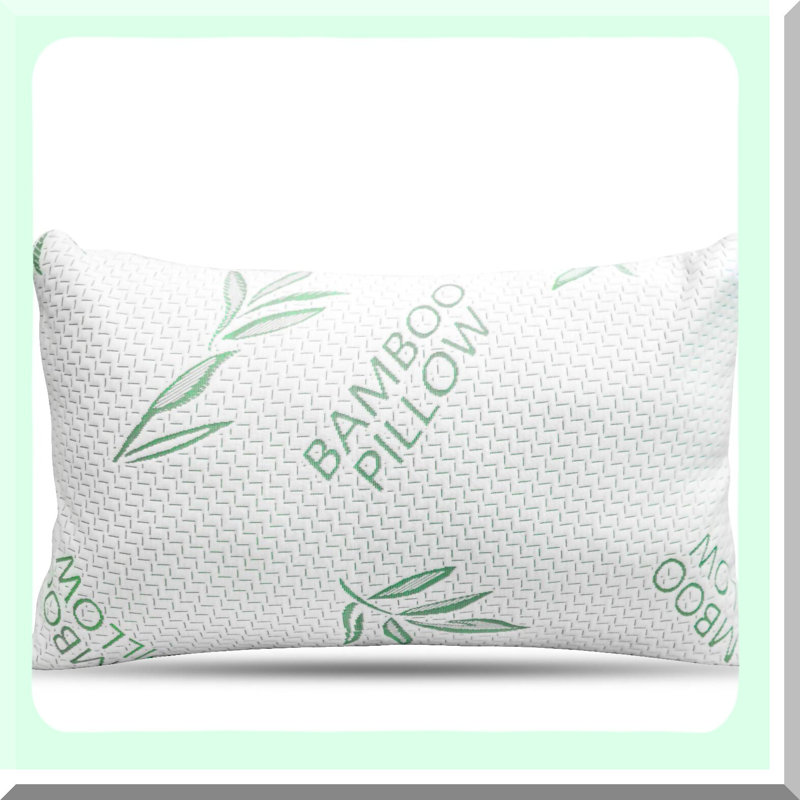 Rayon From BambooCool Memory Foam Pillow - Queen Size Shredded Foam Bed Pillow Set for Back, Stomach, Side Sleepers - Adjustable Firmness with Removable Cover