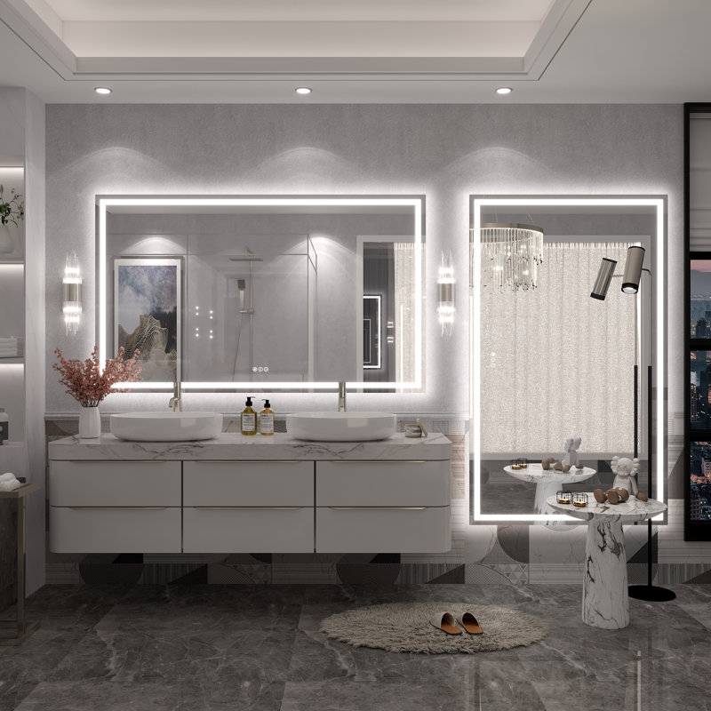 Miroir de salle de bain Molly Framelss, 60 po x 36 po, Transparent