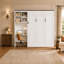 Grand lit escamotable avec bureau et armoire de rangement, unité de lit murale peu encombrante-133349144