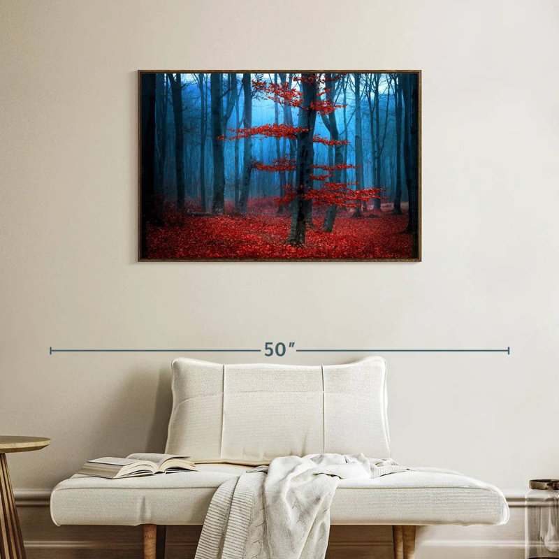 Forest During Autumn, 37" X 25", Floating Frame Walnut