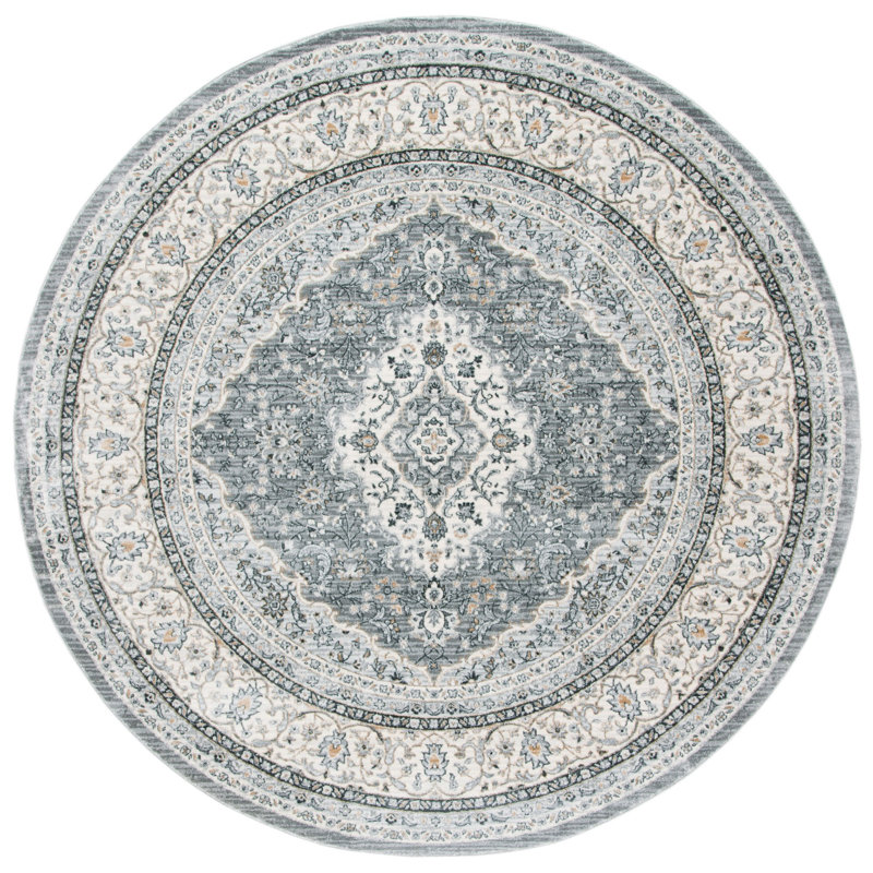 Delmer Performance Oriental Rug, Round 6'7"