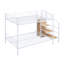 Lit superposé double en métal avec échelle de rangement latérale et garde-robe, blanc-1687928218