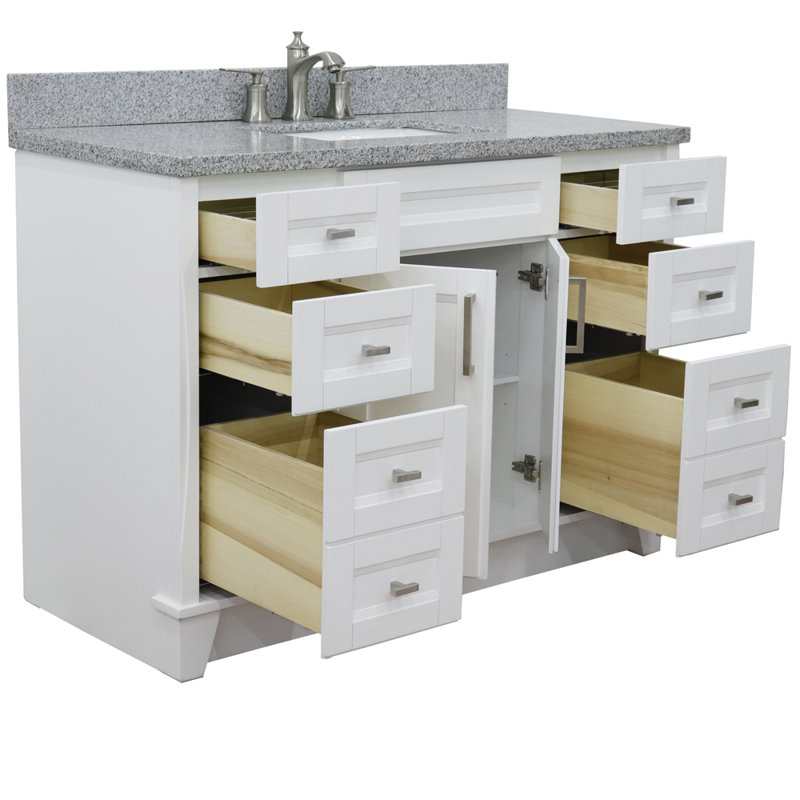 Ensemble de meuble-lavabo simple 49 po Abdikadir, Mable grise