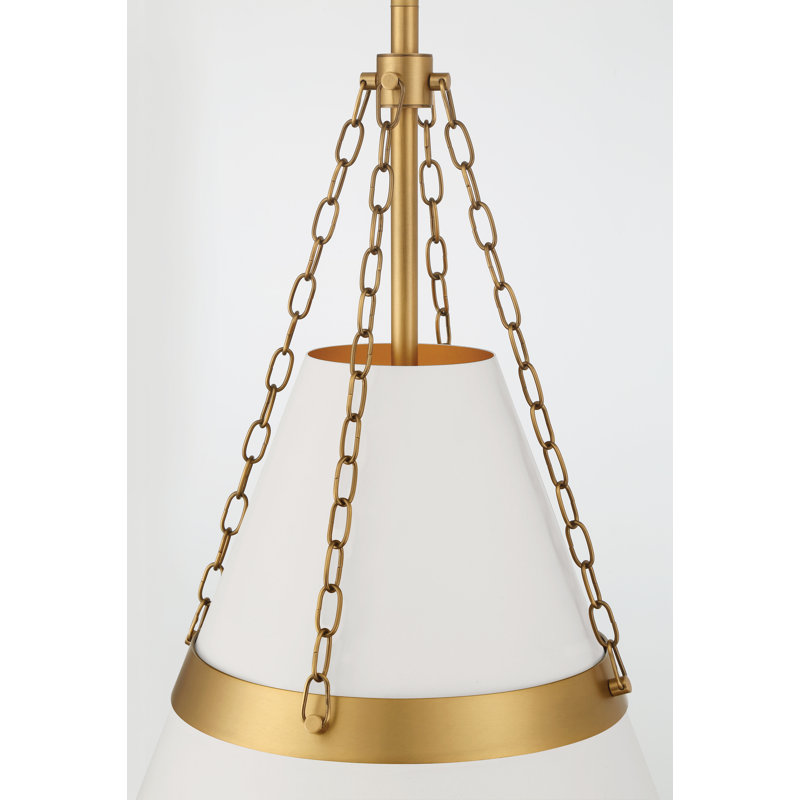 1 LIGHT PENDANT, Legacy Brass/Off White Cream