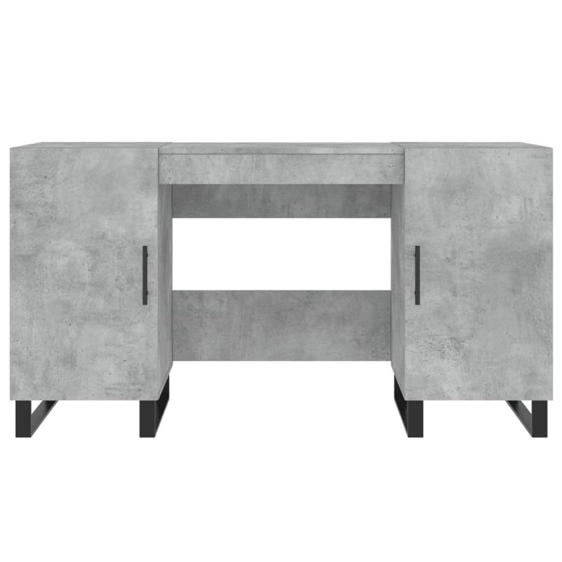 Amear Metal Base Computer Desk, Concrete Grey