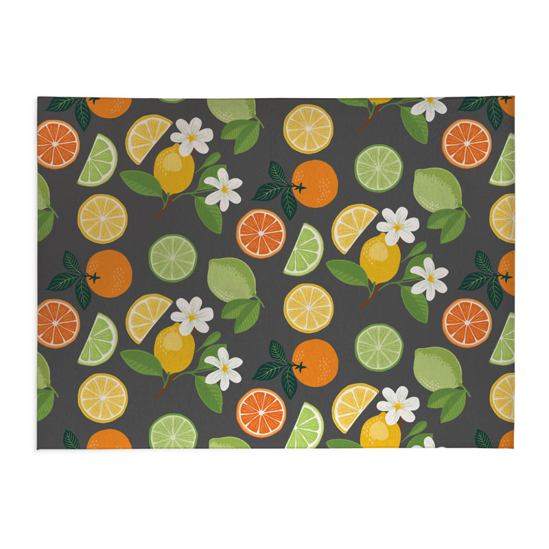 Tapis de cuisine Sunny, Rectangle 5 pi x 7 pi, Gris anthracite