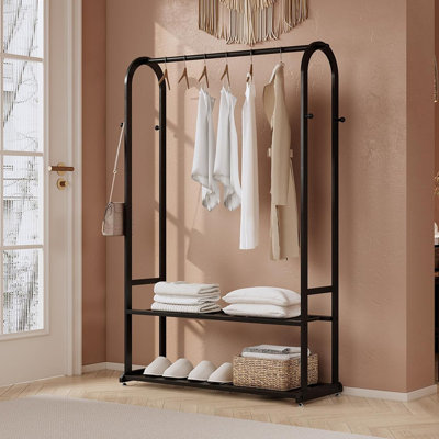 Rack Heavy Duty,Removable Middle Double Rods With Wheels...