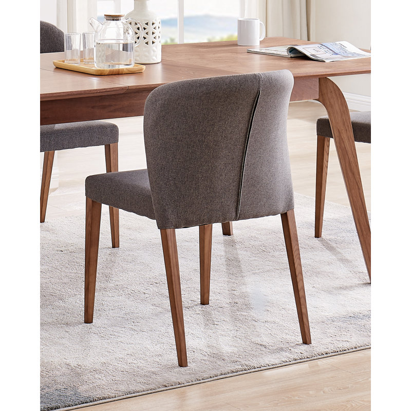 Seyyal 19'' H Linen Blend Upholstered Side Chair, Charcoal