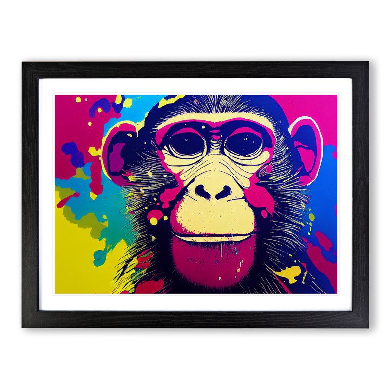 Monkey Splash Vol.2 Abstract - Framed Print, 25cm H x 34cm W x 2cm D, Black Framed