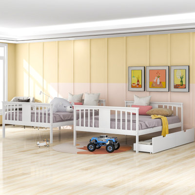 Lit superposé avec tiroirs et échelle pour les meubles de chambre à coucher et d'amis