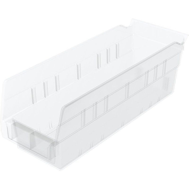 Ensemble de 24 bacs de rangement en plastique transparents robustes 12 x 4 x 4 po pour garage et garde-robe