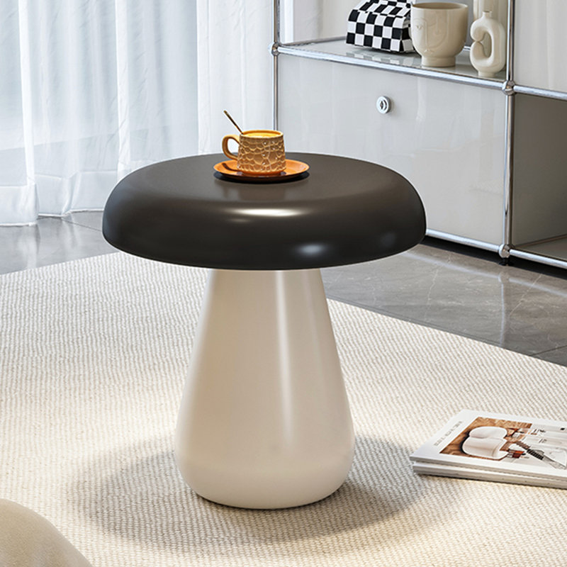 Table de bout en bois manufacturé moderne, Black, Blanc