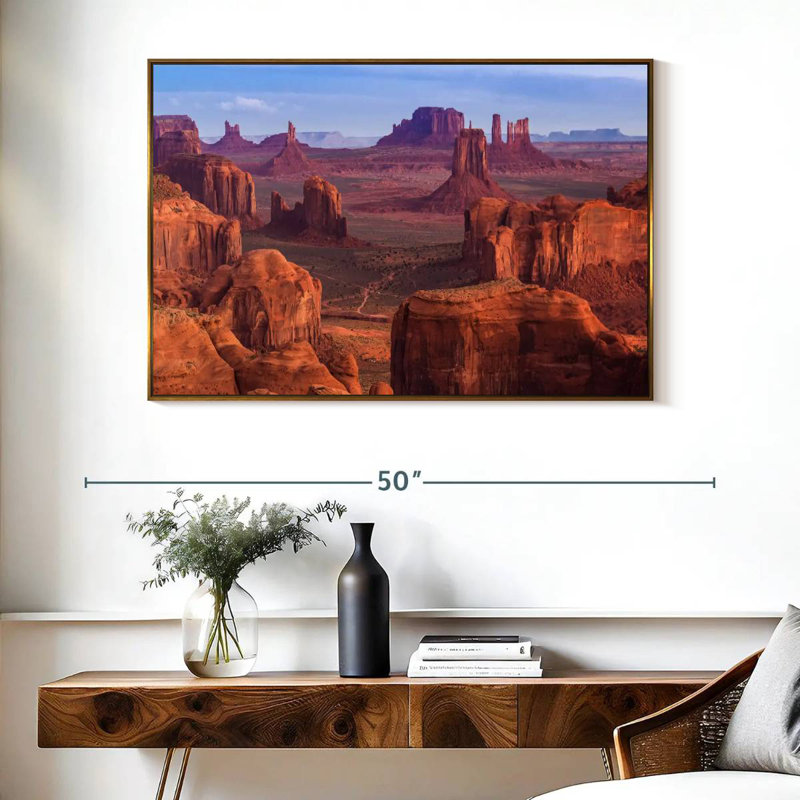 Iconic Monument Valley, Floating Frame Gold, 40" X 27"