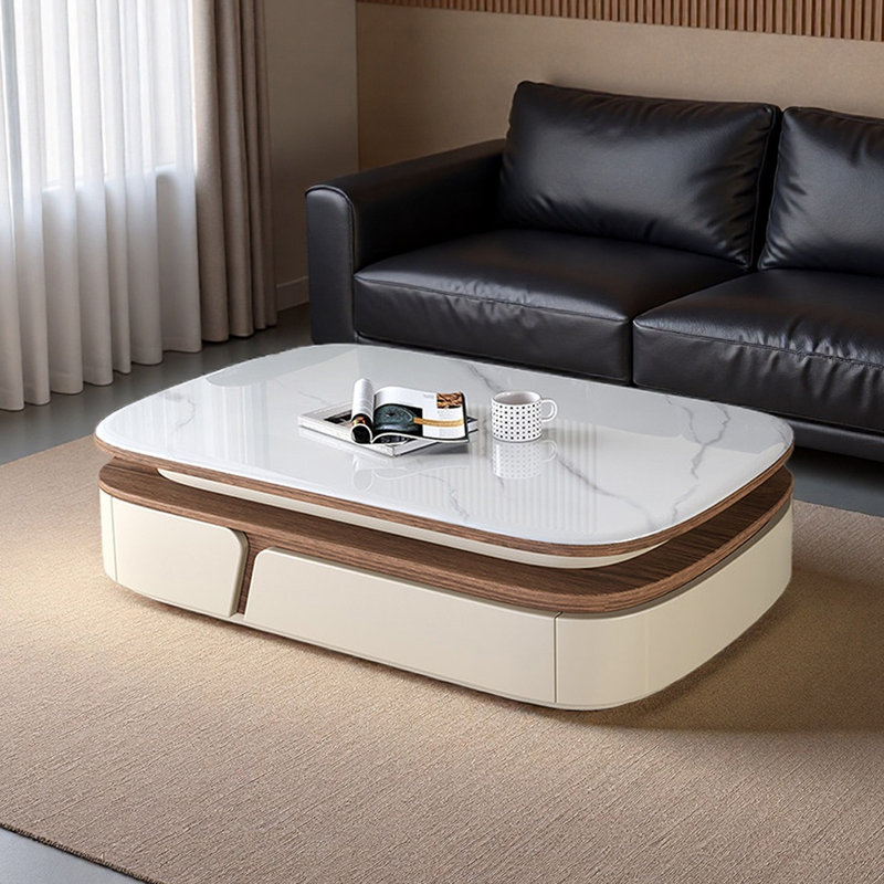Modern minimalist high-end coffee table, 16.14" H x 51.18" L x 27.55" W