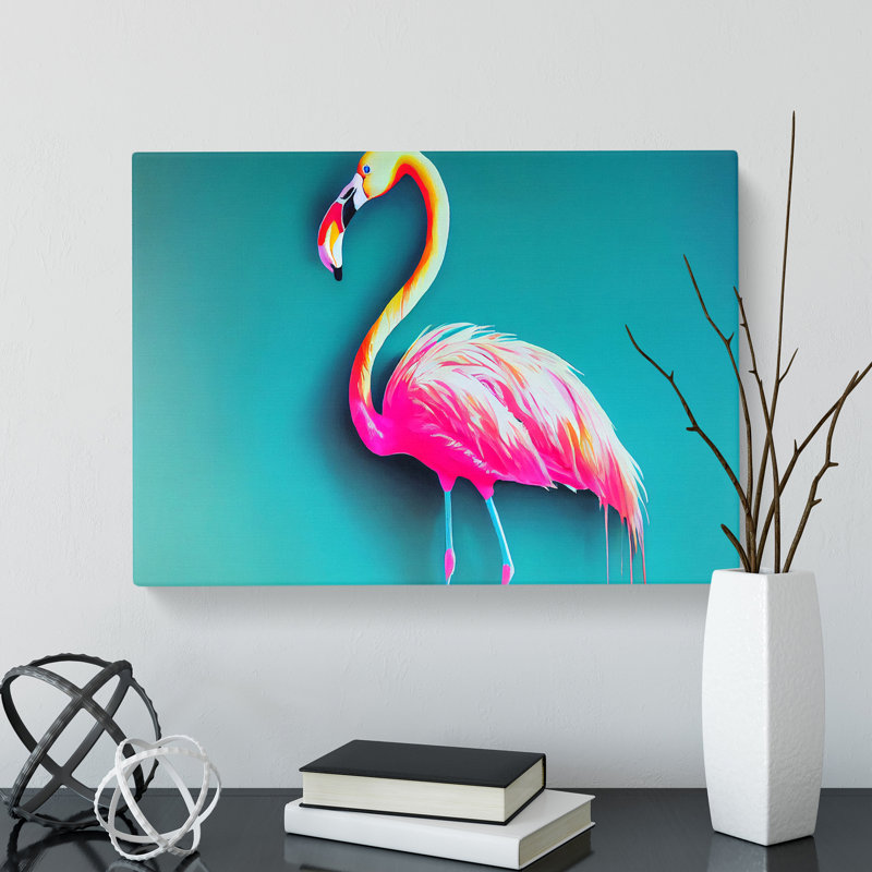 Magnetic Flamingo - Wrapped Canvas, 40cm H x 60cm W x 3cm D