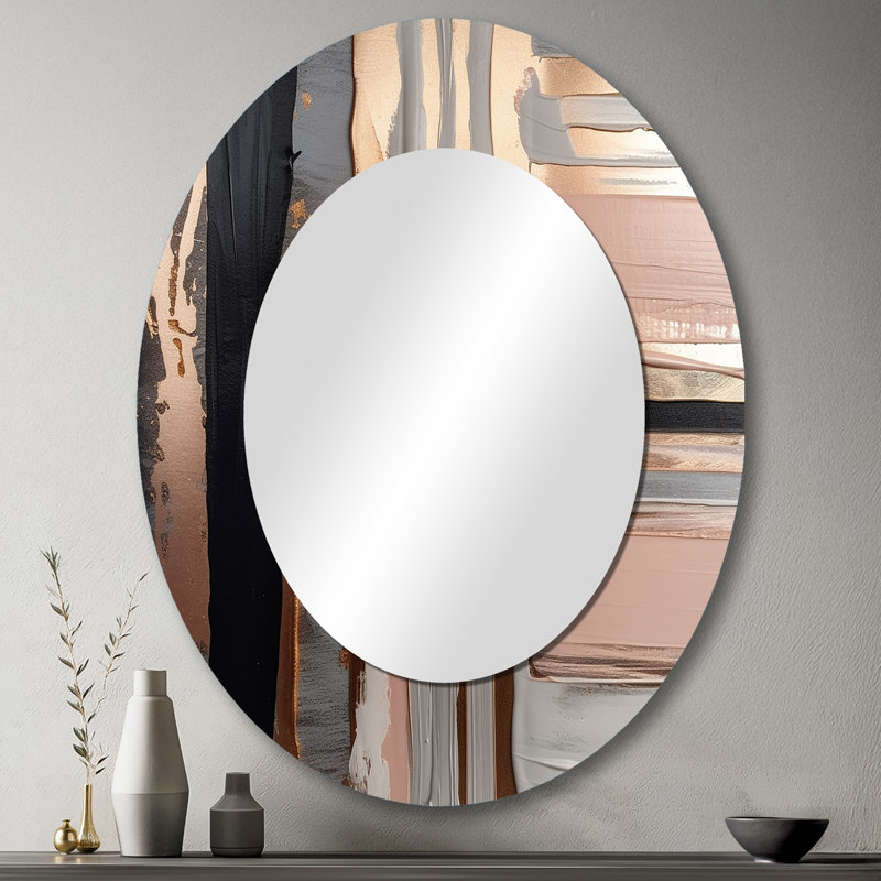 Miroir mural rose et or rose, 43 po x 33 po
