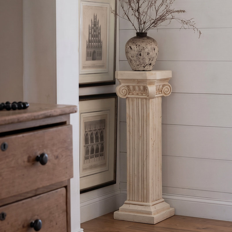 Support de colonne ionique Axton Classic MGO pour plantes et objets décoratifs d'intérieur et d'extérieur