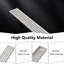Long drain de douche rectangulaire long avec couvercle de drain carré et attrape-cheveux, acier inoxydable, nickel brossé