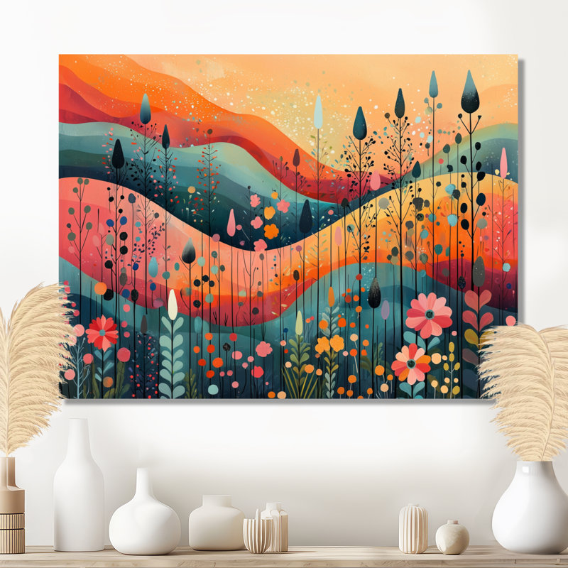 «Ilyssa Pastel Colors Of Desert Blossom Landscape III - Abstract Botanicals», art mural, H 12 po x l 20 po, Toile tendue