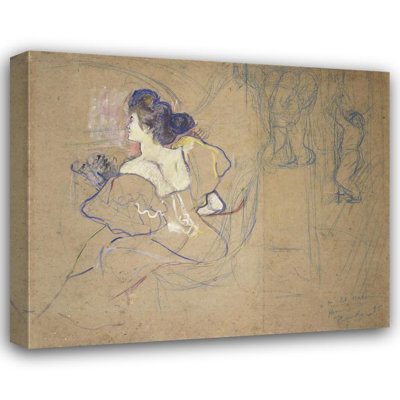"Mme Thaddeus Nathanson" par Henri De Toulouse-Lautrec - Toile tendue avec châssis