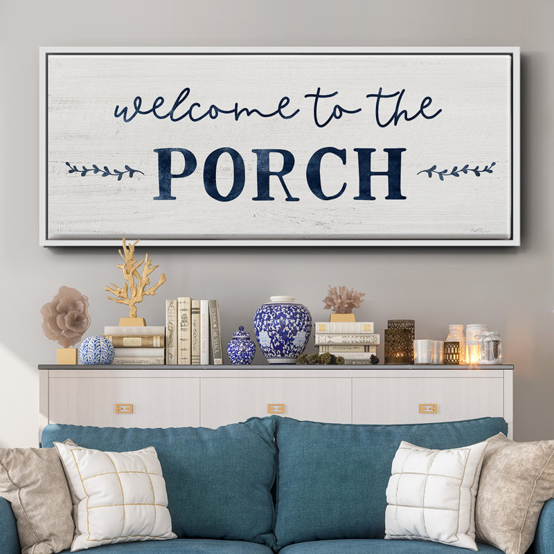 Welcome to the Porch - Toile encadrée, H 24 po x l 60 po