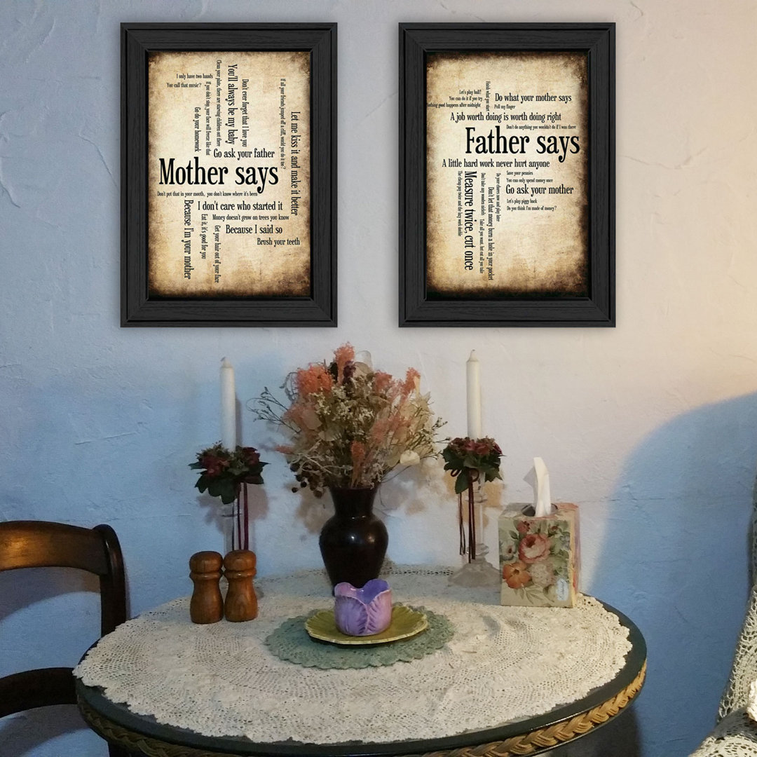 Parents 2-Piece Framed Wall Art for Living Room, Home Wall Décor for Bedroom by Susan Ball Trendy Decor 4U