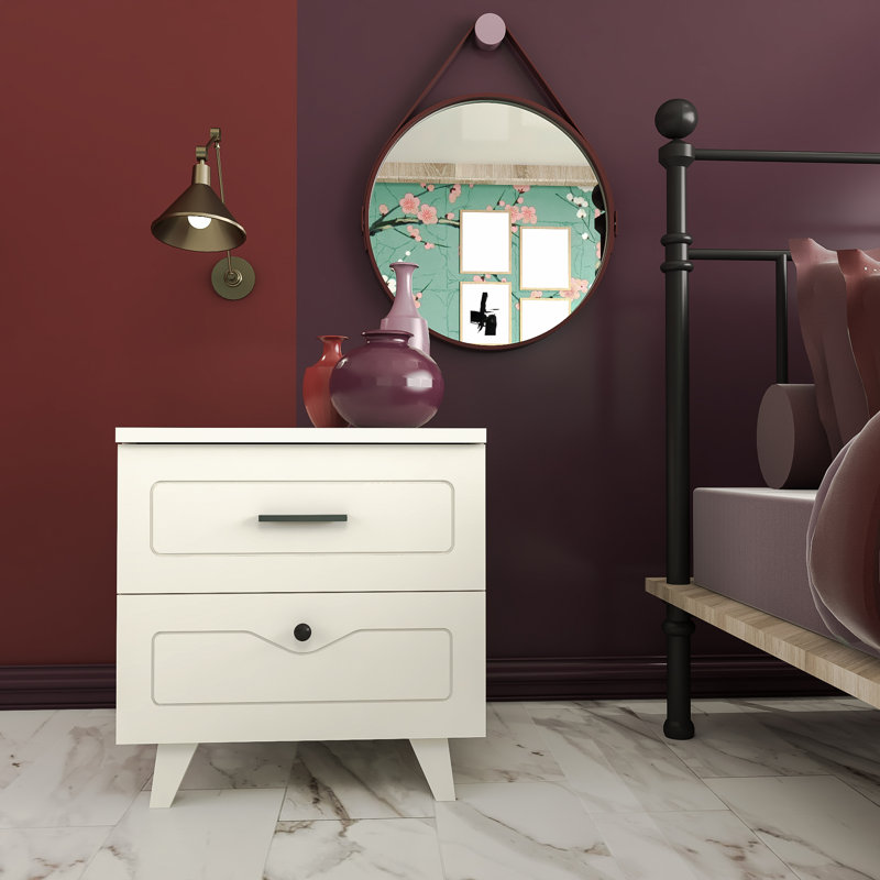 Brixton 45cm W Manufactured Wood Bedside Table